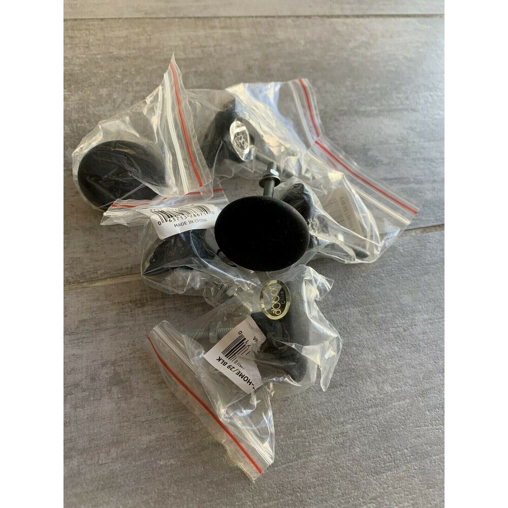 Abbott Collection 27-HOME 29 Matte Black Classic Dresser Knob Drawer Pull Set 6